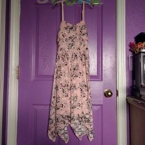 Pink Floral Lace Dress